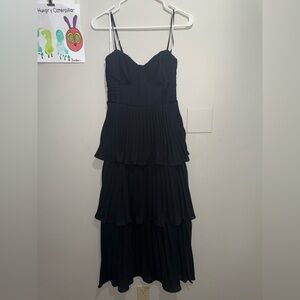 Lulu's Black Strapless Tiered Dress